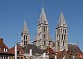 Tournai, torens van de Cathédrale Notre-Dame 57081-CLT-0002-01 vanaf Grand Place IMG 6451 2023-06-04 17.37