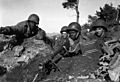 U.S. Army machine gun team near the Chongchon River in North Korea (November 1950)