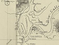 Archivo:Valdivia e Isla Teja en el Mapa de la Expedicion de Francisco Vidal Gormaz