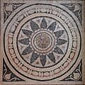 4th century AD Mosaic with mask of Phobos (Fear) within a radiating petal design, from Halicanassus (Asia Minor), British Museum (14256569991)