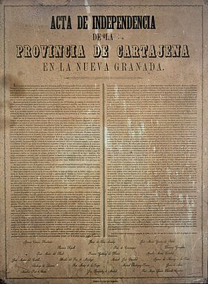 Archivo:Acta de independencia de la provincia de Cartagena en la Nueva Granada