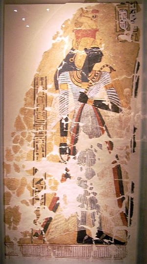 Archivo:Ahmose-Nefertari at Fresco Ägyptisches Museum Berlin
