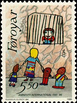 Archivo:Faroe stamp 132 amnesty international