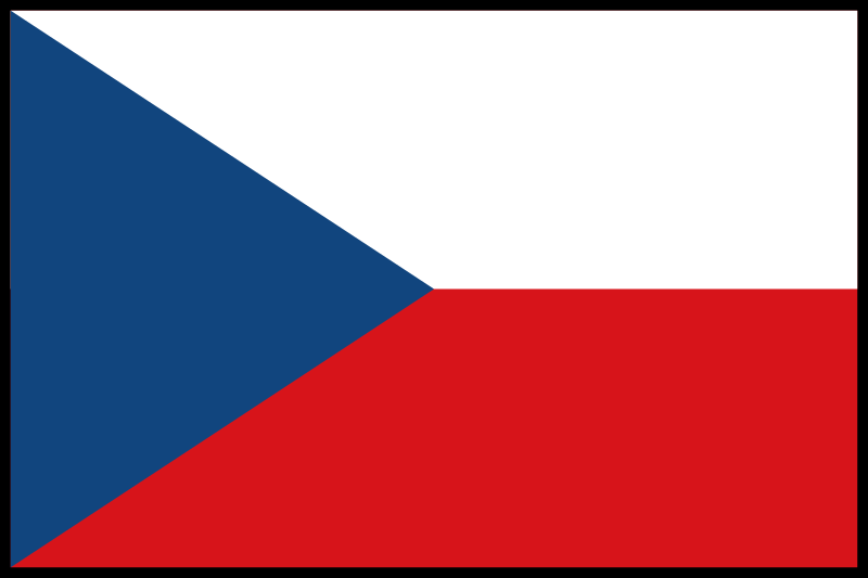 Flag of the Czech Republic (bordered)