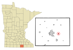 Freeborn County Minnesota Incorporated and Unincorporated areas Hayward Highlighted.svg