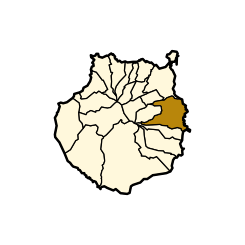 Ubicación del municipio de Telde en Gran Canaria