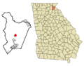 Habersham County Georgia Incorporated and Unincorporated areas Clarkesville Highlighted