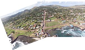 Archivo:Hanga Roa, Easter Island - aerial view (41495620045)