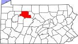 Map of Pennsylvania highlighting Elk County.svg