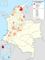 Mapa de Colombia (áreas metropolitanas)