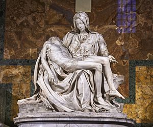 Archivo:Michelangelo's Pietà, St Peter's Basilica (1498–99)