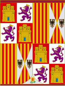 Archivo:Pendón heráldico de los Reyes Catolicos de 1492-1504