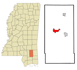 Perry County Mississippi Incorporated and Unincorporated areas New Augusta Highlighted.svg