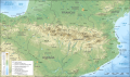 Pyrenees topographic map-es