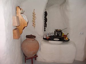 Archivo:Reconstrucción de una cocina típica de una casa cueva