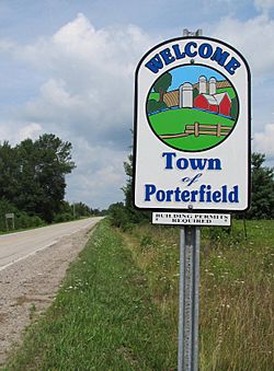 Town of Porterfield Marinette Co. Wisconsin - Welcome sign.JPG