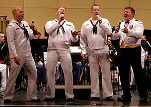 Archivo:US Navy 080615-N-7656R-003 Navy Band Northwest's Barbershop Quartet win the hearts of the audience with a John Philip Sousa rendition of