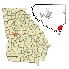 Upson County Georgia Incorporated and Unincorporated areas Salem Highlighted.svg