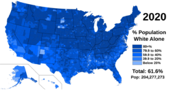 Archivo:White Americans (of One Race) in 2020