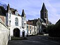 Abbey gateway and church, Ham-en-Artois, France