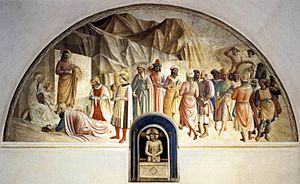 Archivo:Angelico, affresco s. marco, adorazione dei magi cella 39