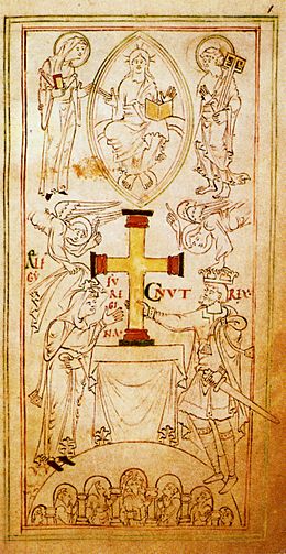 Archivo:Canute and Ælfgifu