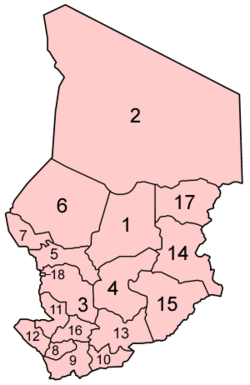 Chad regions numbered.png