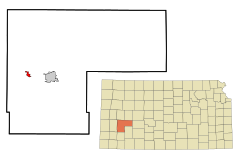 Finney County Kansas Incorporated and Unincorporated areas Holcomb Highlighted.svg