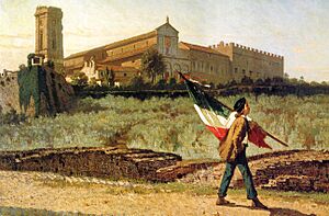 Archivo:La prima bandiera italiana portata in Firenze - Francesco Saverio Altamura