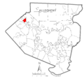Map of Edgeworth, Allegheny County, Pennsylvania Highlighted
