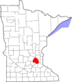 Map of Minnesota highlighting Hennepin County