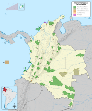 Archivo:Mapa de Colombia (parques naturales)