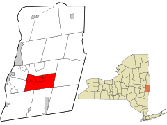 Rensselaer County New York incorporated and unincorporated areas Sand Lake highlighted.svg