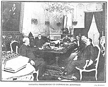Archivo:Sagasta presidiendo un consejo de ministros, de Franzen