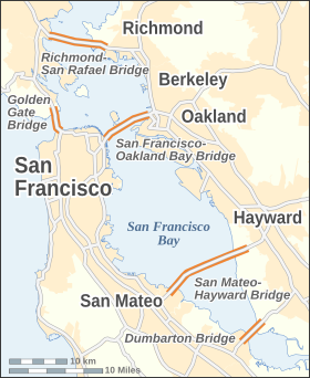 Localización del puente en San Francisco