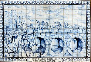 Archivo:Batalha de D. Afonso Henriques junto àponte romana em Sacavém