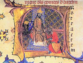 Archivo:Crònica dels reys d'Aragó e comtes de Barcelona BGUS ms 2664 f22v