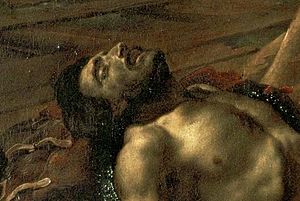Archivo:Delacroix en el cuadro de Géricault - La Balsa del Medusa