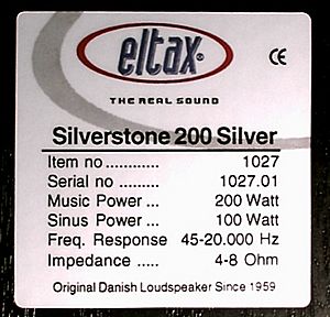 Archivo:Eltax Silverstone 200 loudspeaker label