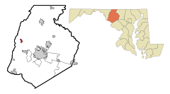 Frederick County Maryland Incorporated and Unincorporated areas Myersville Highlighted.svg