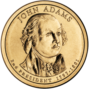 Archivo:John Adams Presidential $1 Coin obverse