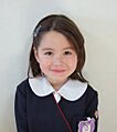 Little girl in kindergarten uniform of Japan