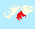 Locator map of Lafonia in the Falkland Islands