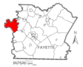 Map of Luzerne Township, Fayette County, Pennsylvania Highlighted