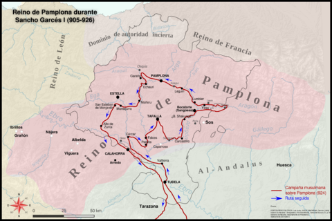 Archivo:Mapa del Reino de Pamplona durante el reinado de Sancho Garcés I