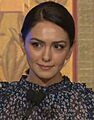 Nazanin Boniadi speaking in a conversation on women’s rights in Iran at the Georgetown Institute for Women, Peace and Security - 5 December 2018 (cropped)