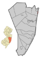Ocean County New Jersey Incorporated and Unincorporated areas Mantoloking Highlighted