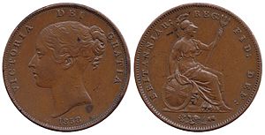 Archivo:Penny Great Britain, 1858, Victoria