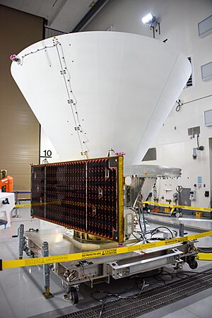 SPHEREx Spacecraft on Work Stand in Astrotech (KSC-20250117-PH-CAO01 0019).jpg