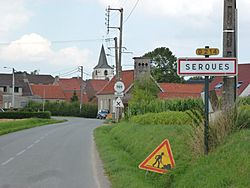 Serques (Pas-de-Calais) city limit sign.JPG